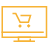 InComm – Graphic of a shopping cart on a desktop monitor screen.